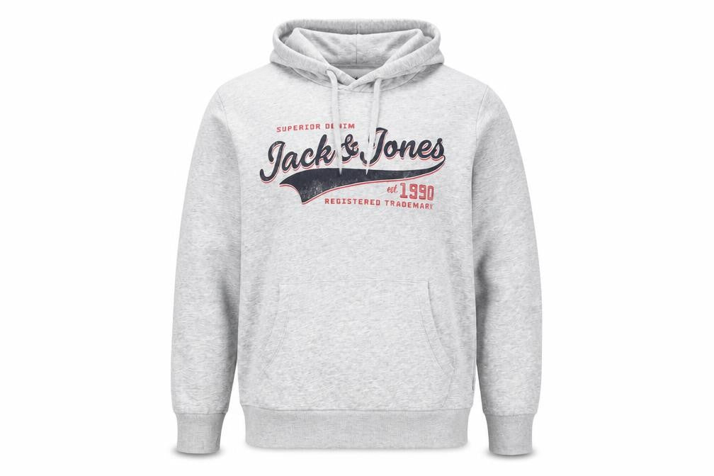 Jack & Jones Men's Grey Pullover Hoodie Size S