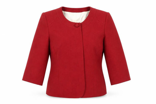 Jacques Vert Women's Red Blazer, Size 10, 3/4 Sleeve, Short