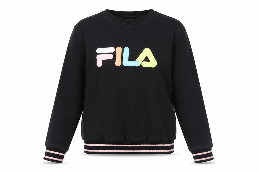 Fila Women's Black Logo Sweatshirt, Size M, Pullover