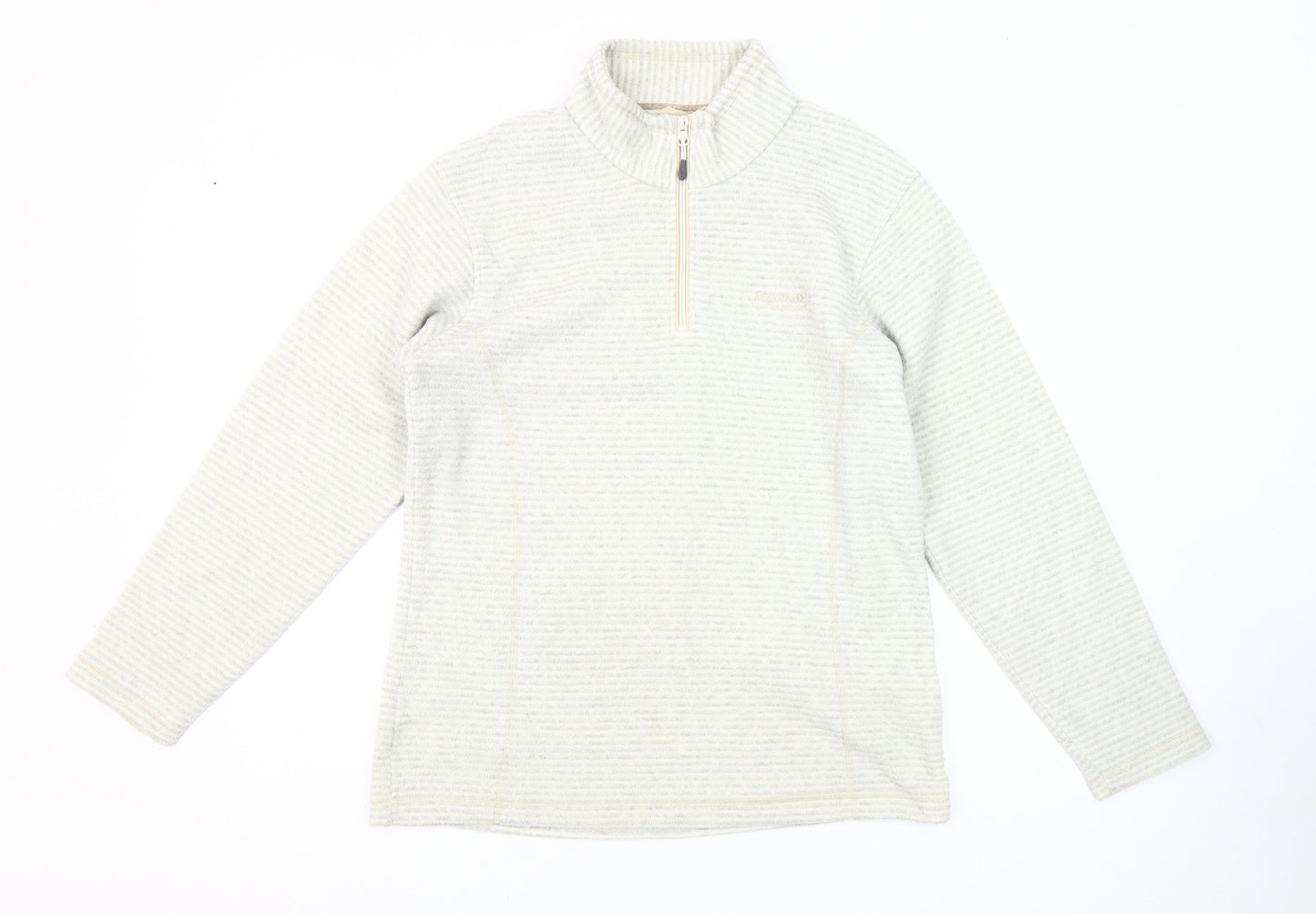 Regatta Women's Grey Striped Pullover Sweatshirt - Size 12