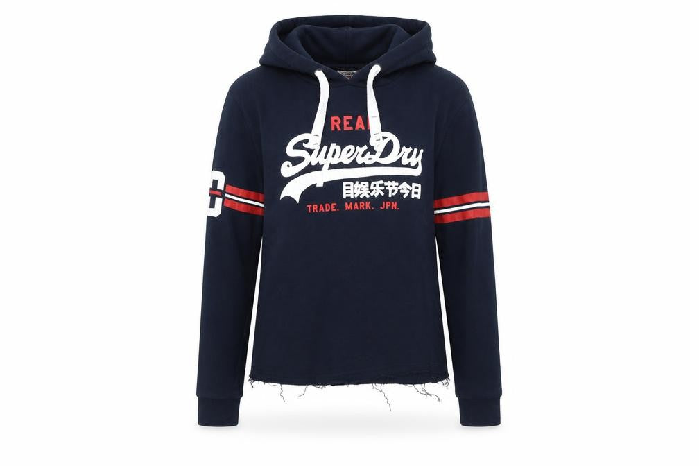 Superdry Women's Blue Pullover Hoodie, Size S, Casual Comfort