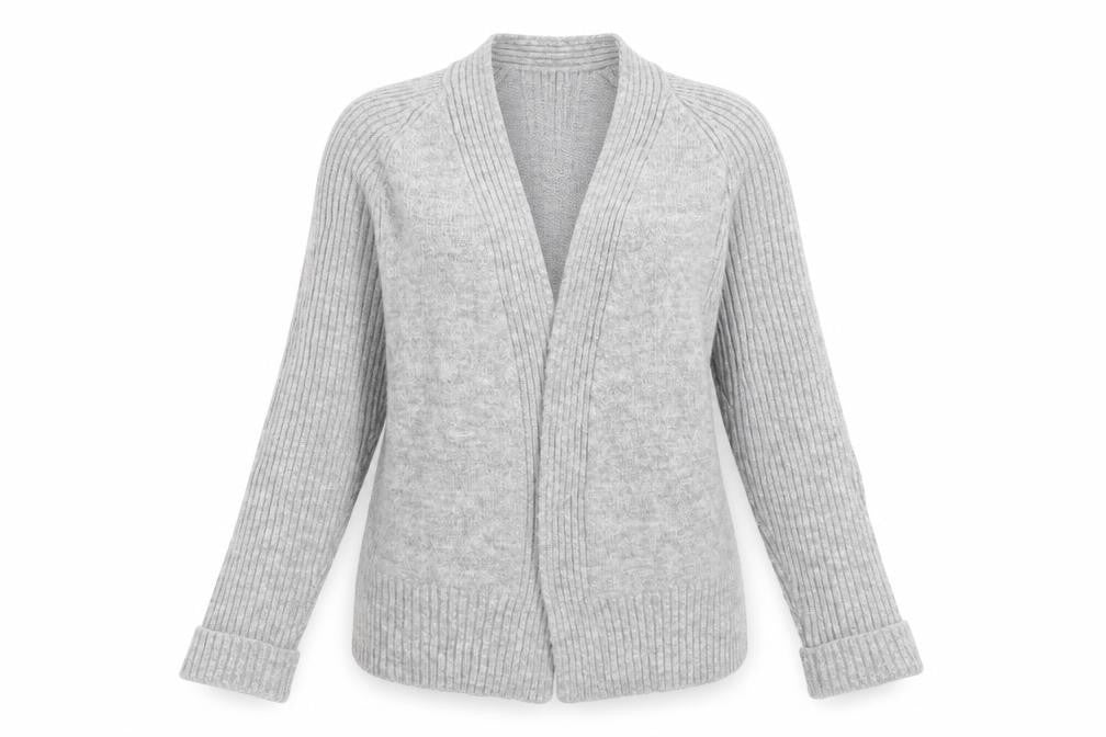 Laura Ashley Women's Grey Open Front Cardigan Medium - Autumn/Winter
