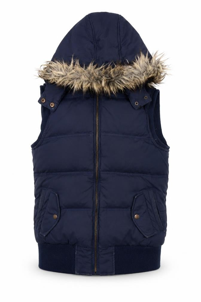Pot Fleur Women's Blue Puffer Waistcoat - Size 12