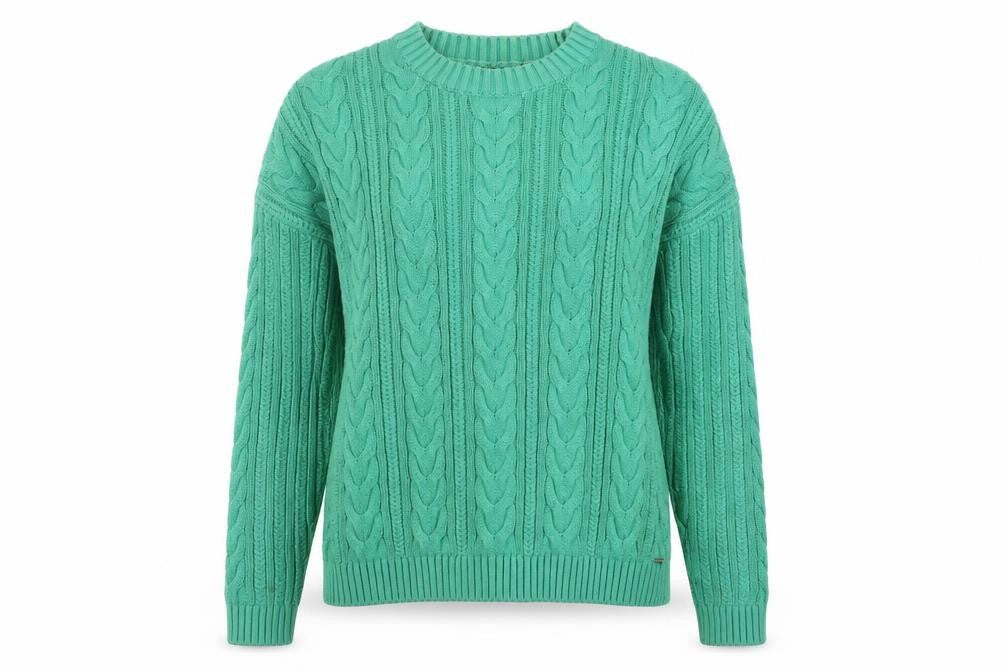 Superdry Women's Green Cable-Knit Jumper Size 6