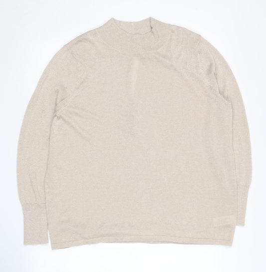 Next Women's Beige Mock Neck Pullover Jumper Size 20