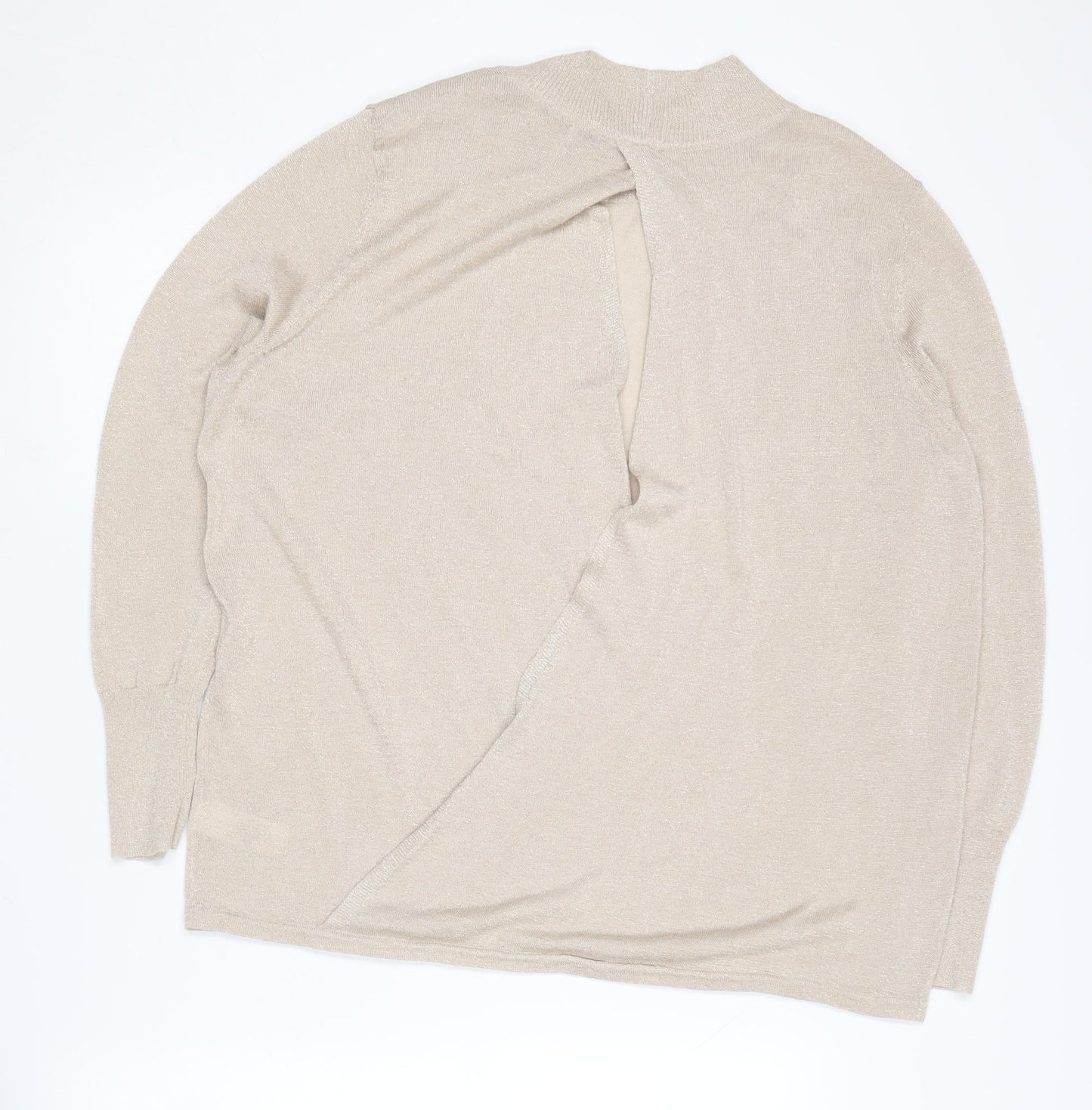 Next Women's Beige Mock Neck Pullover Jumper Size 20