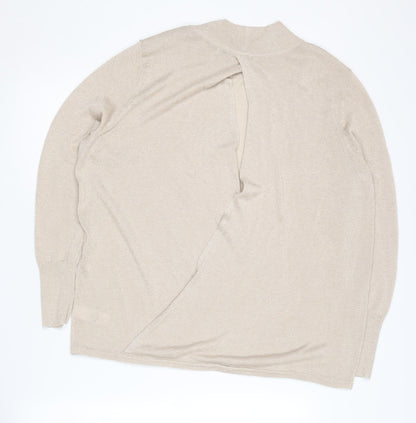 Next Women's Beige Mock Neck Pullover Jumper Size 20