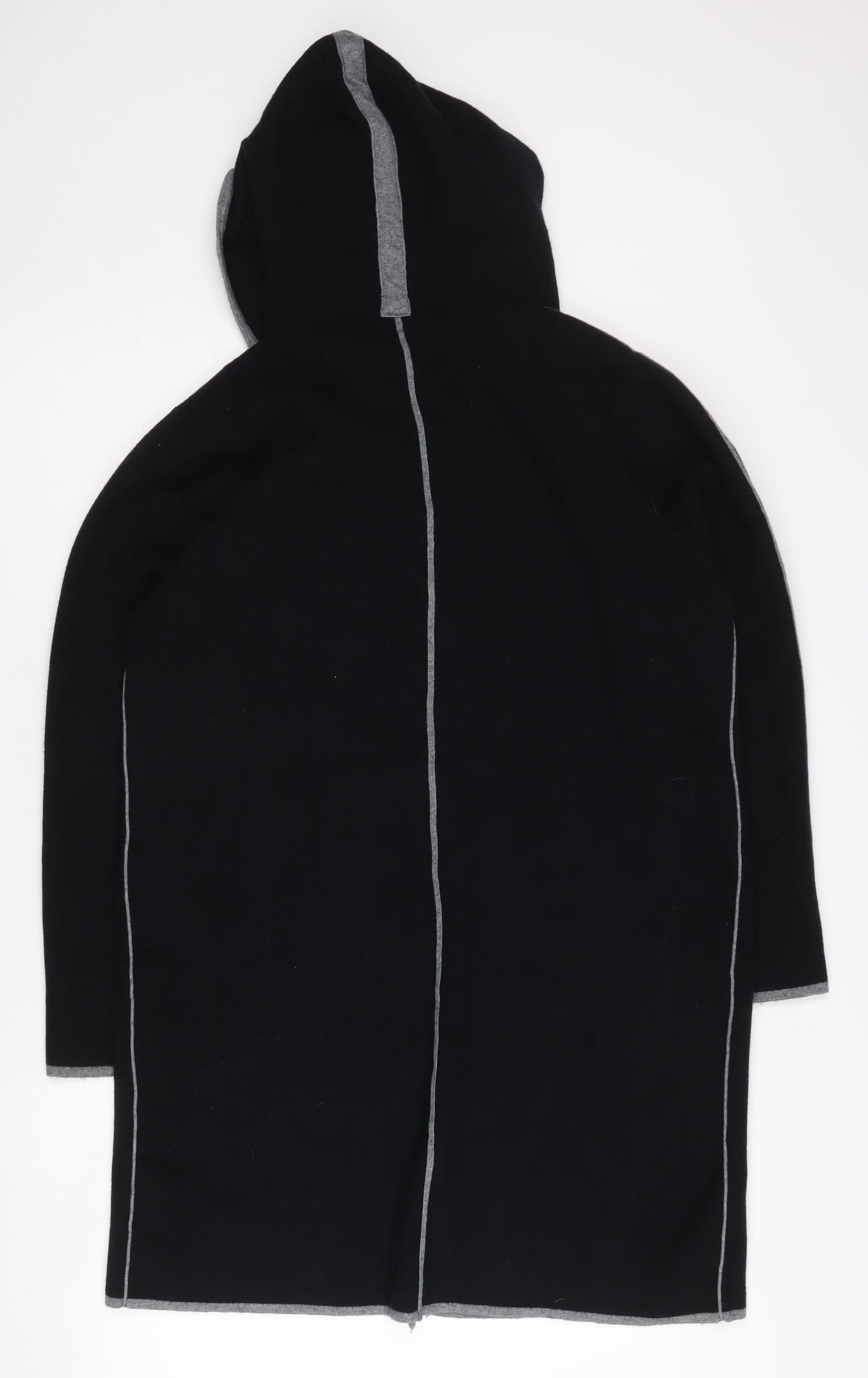 JCL Women's Black Hooded Long Coatigan M