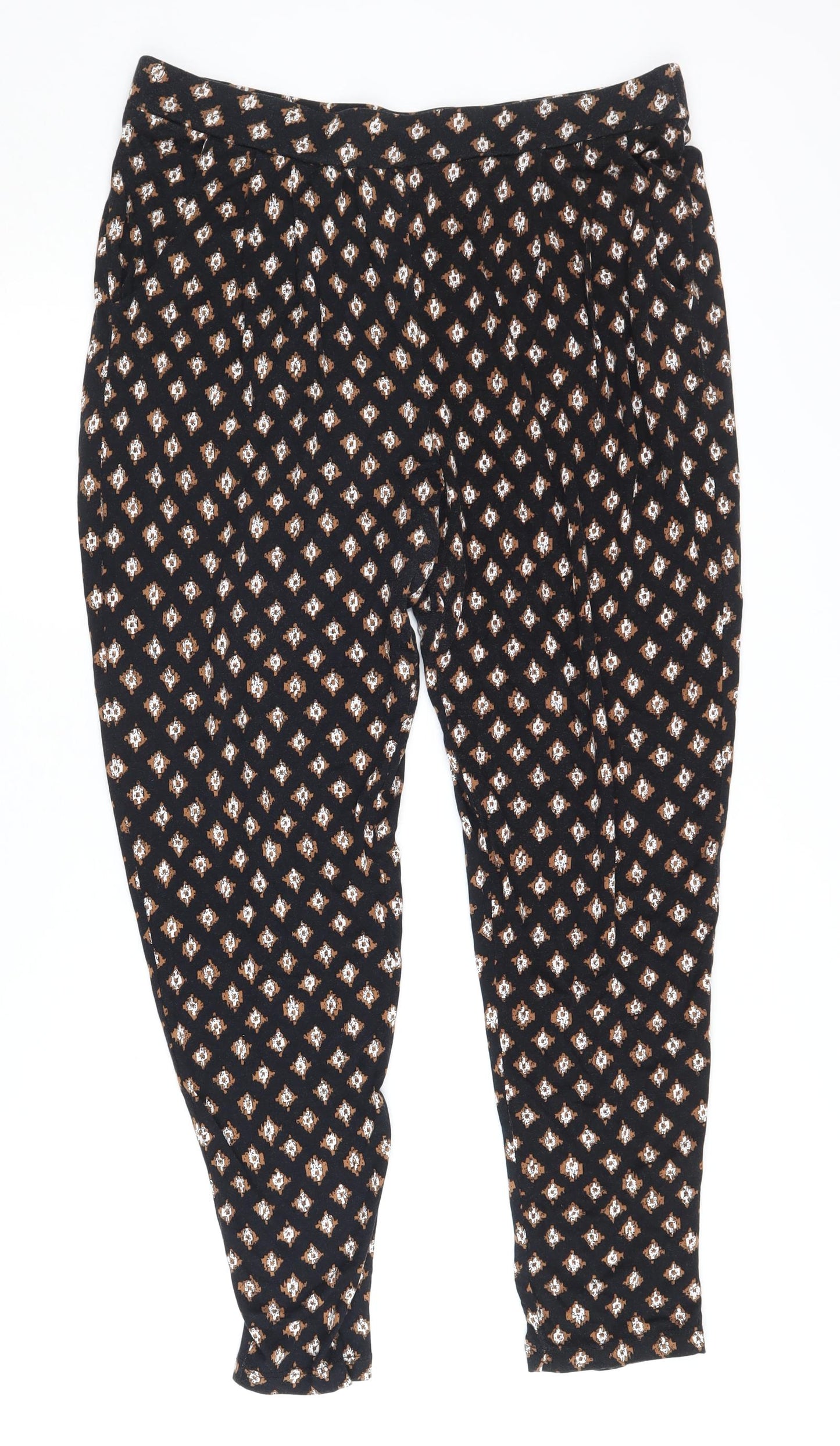 Debenhams Women’s Black Geometric Trousers Size 12