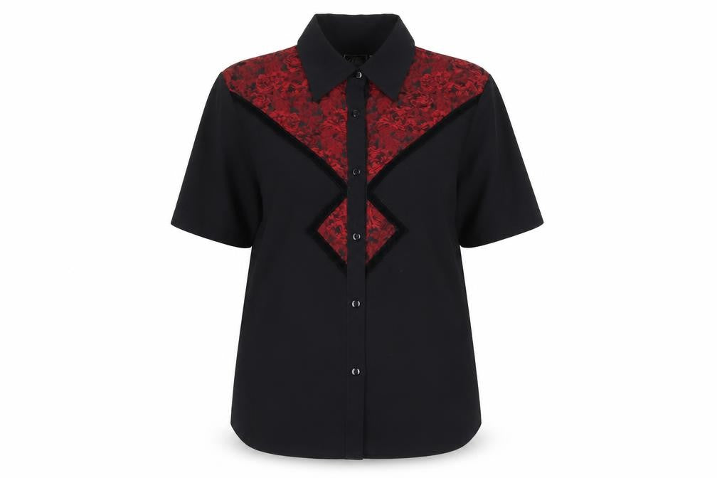 Silver Dollar Unisex Black Button-Up Shirt, Size 14