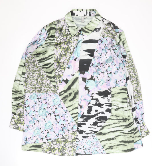 ASOS Women's Multicoloured Floral Button-Up Shirt Size 16