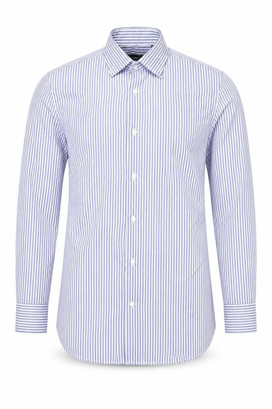 Next Men's Blue Striped Regular Fit Shirt 15.5 Long Sleeve