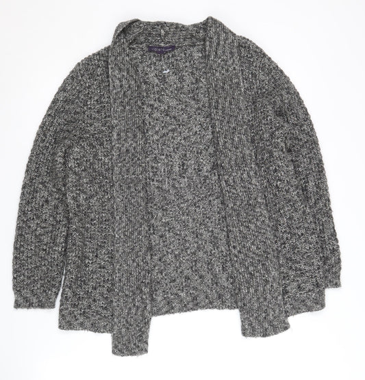 Violeta by Mango Women's Grey Knit Open Front Cardigan Size 10