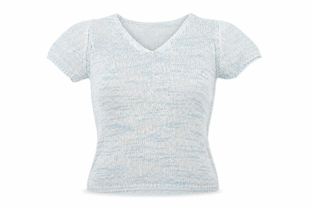 Per Una Women's Blue V-Neck Short Sleeve Jumper