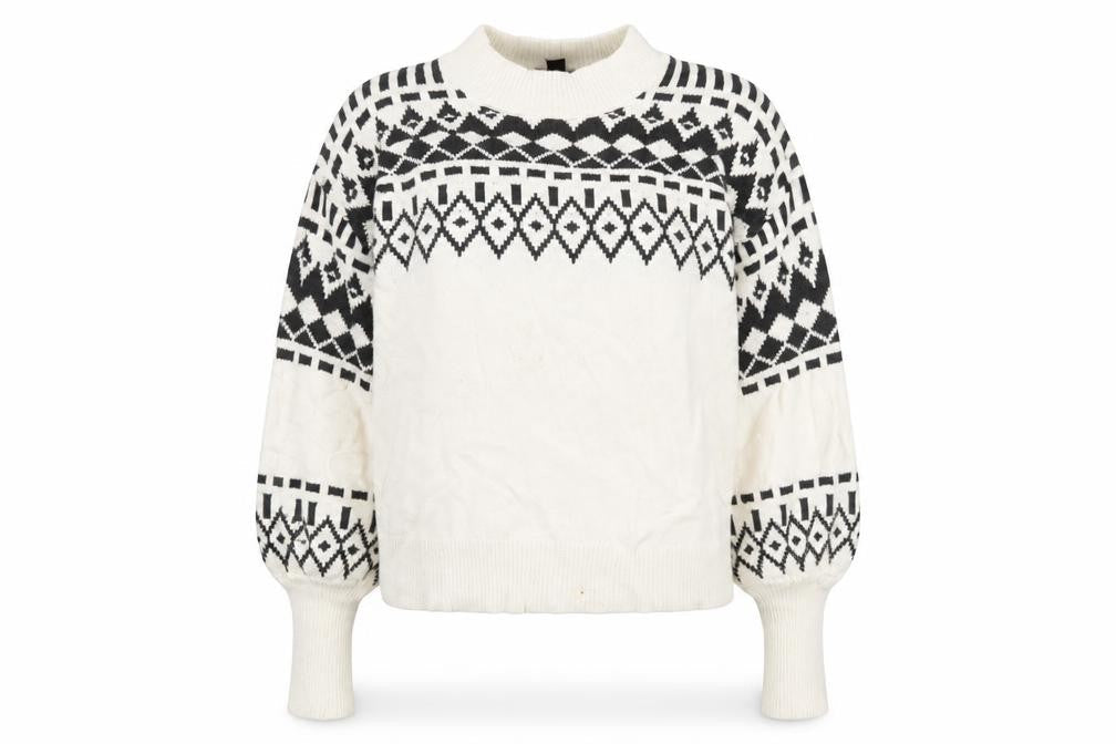Ann Taylor Women’s White Geometric Pullover Jumper S