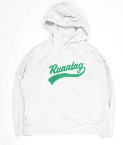 Grey Womens Hooded Running Hoodie - M