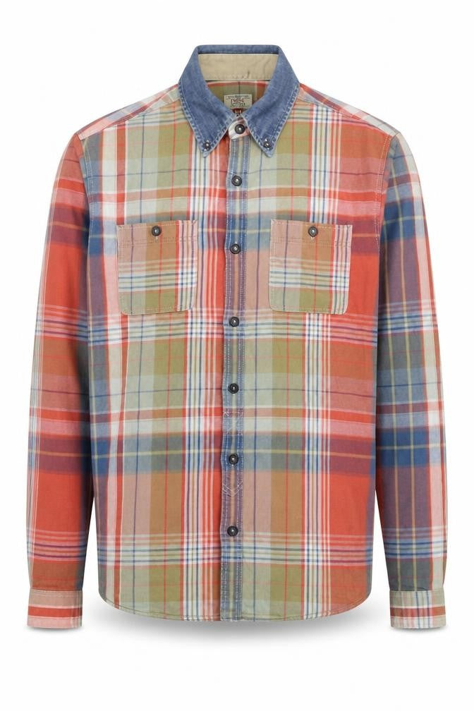 Next Men's Multicoloured Plaid Shirt, M, Long Sleeve