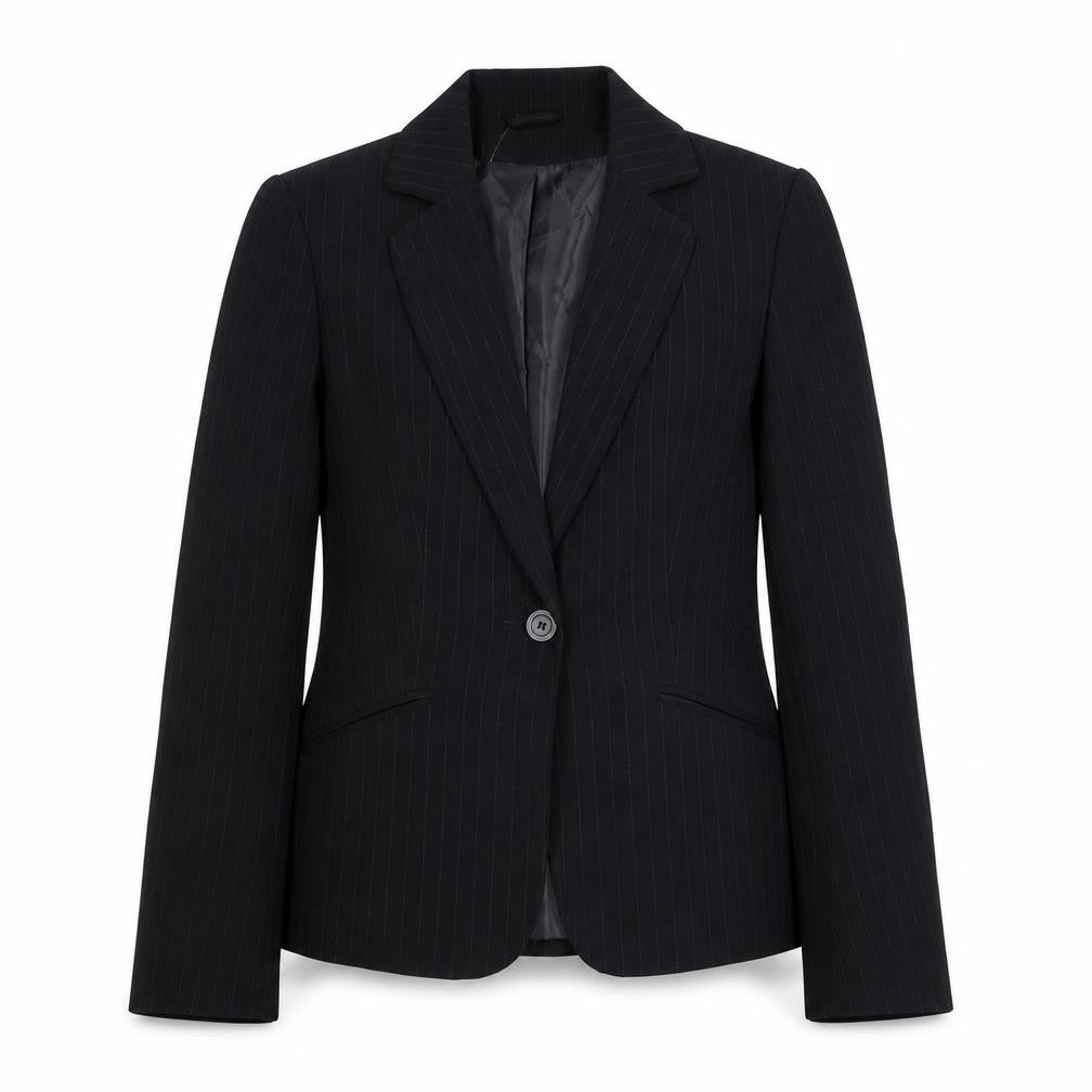 New Look Black Pinstripe Womens Blazer Size 10