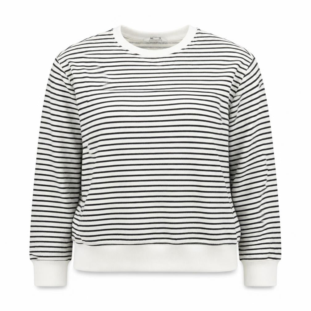 Marks & Spencer Women's Black Striped Pullover Sweatshirt M
