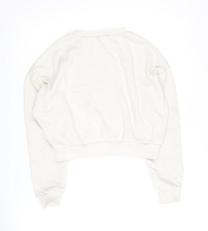 Back view of New Look girls’ white pullover sweatshirt - 12-13 years
