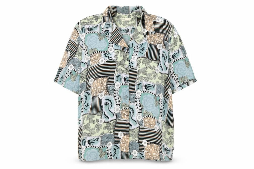 Design Essentials Women's Multicoloured Plus Button-Up