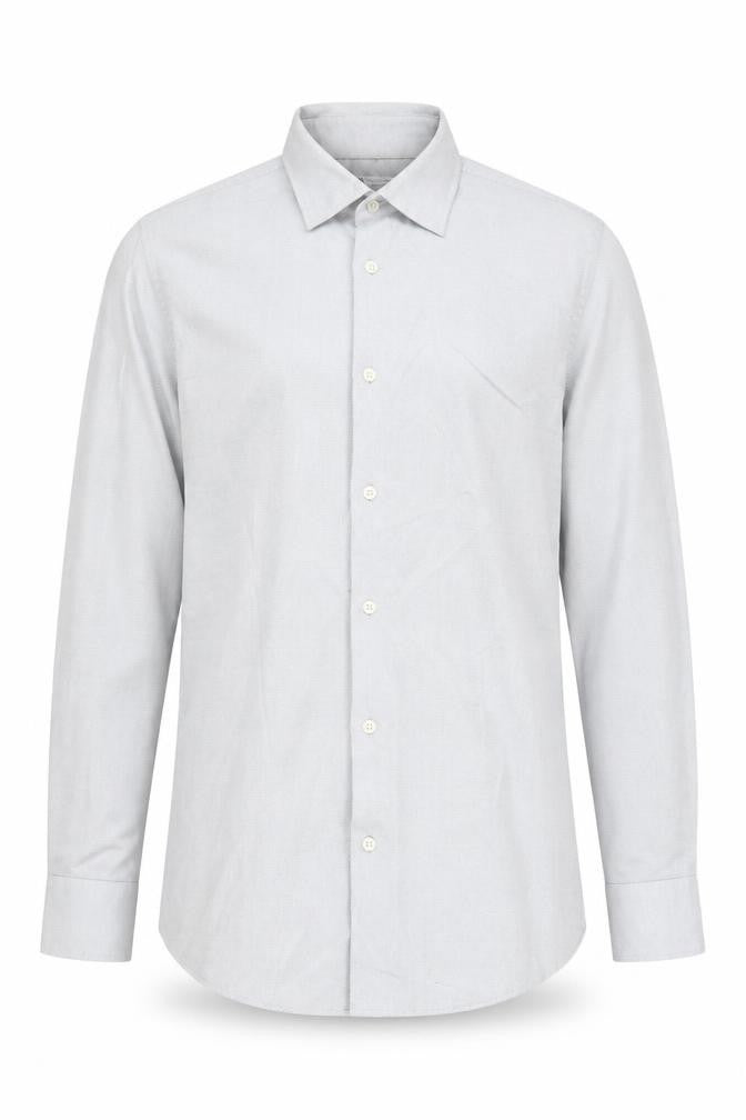 Zara Men's Grey Slim Fit Long Sleeve Shirt L