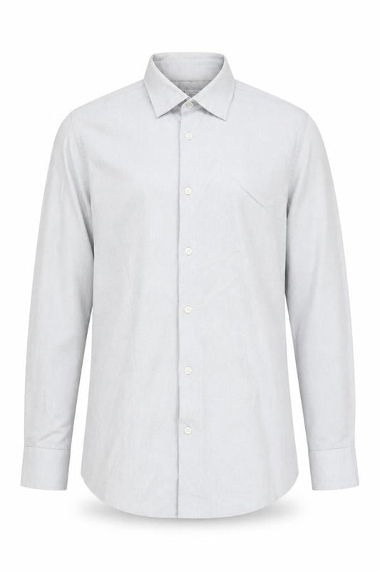 Zara Men's Grey Slim Fit Long Sleeve Shirt L