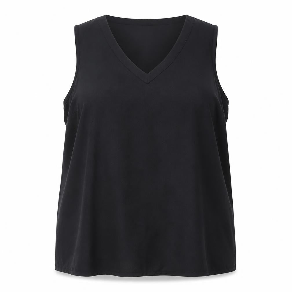 Capsule Women's Black Plus Size V-Neck Tank Top