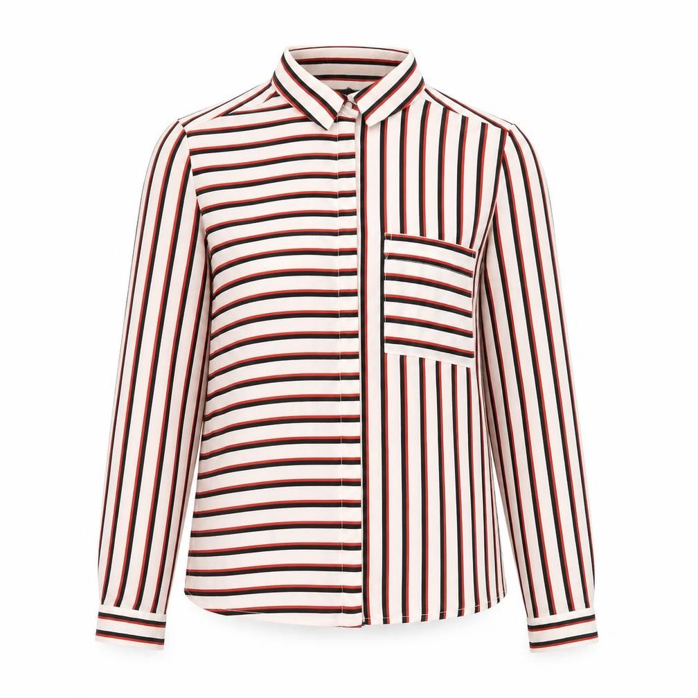 New Look Women's Multicoloured Striped Button-Up Shirt