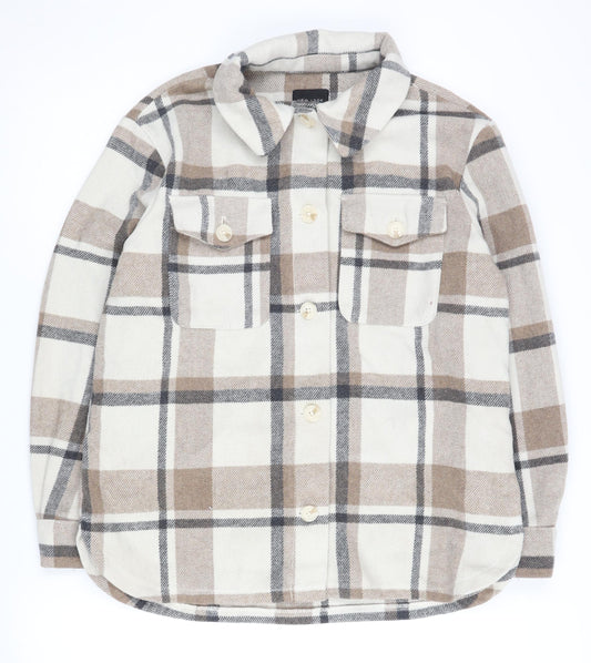 New Look Girls Check Beige Shirt Jacket Size 12-13