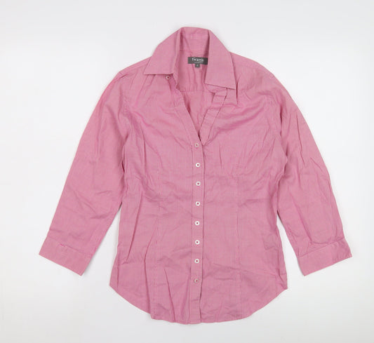 TM Lewin Women's Pink Button-Up Shirt Size 6