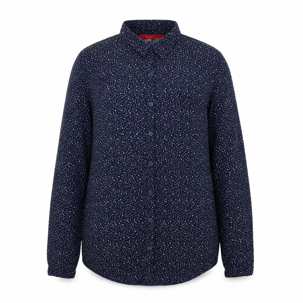 Joules Women's Blue Button-Up Star Print Shirt