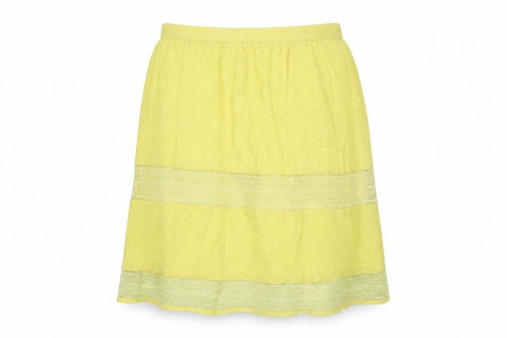 Inusual Yellow Knee Length Peasant Skirt Women S