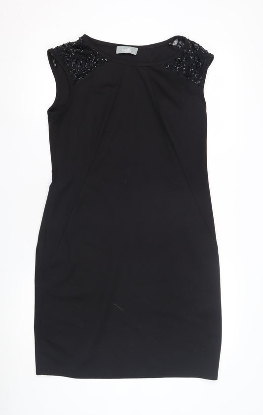 Wallis Women's Black Sheath Dress Size 14 Party Wear