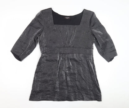 Additional front view of Principles Women's Grey Tunic, size 14, Petite, Square Neck