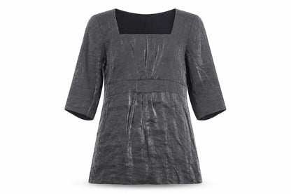 Front view of Principles Women's Grey Tunic, size 14, Petite, Square Neck