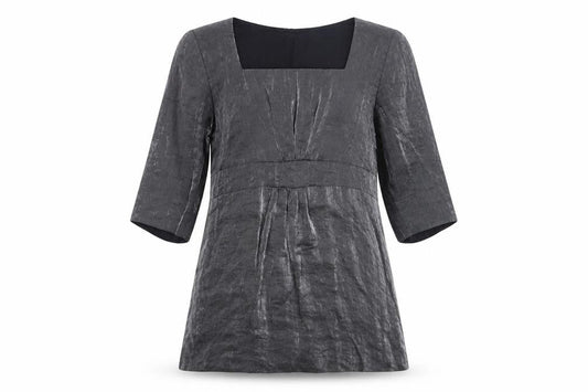 Front view of Principles Women's Grey Tunic, size 14, Petite, Square Neck