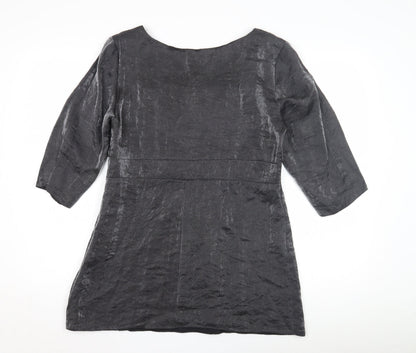 Back view of Principles Women's Grey Tunic, size 14, Petite, Square Neck