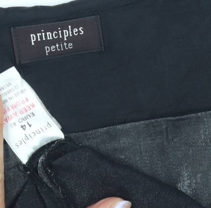 Close-up detail of Principles Women's Grey Tunic, size 14, Petite, Square Neck