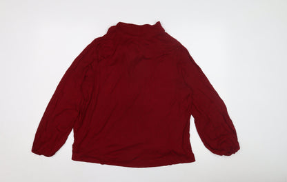Back view of ESPRIT Women's Red High Neck Long Sleeve Top XL