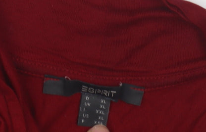 Close-up detail of ESPRIT Women's Red High Neck Long Sleeve Top XL