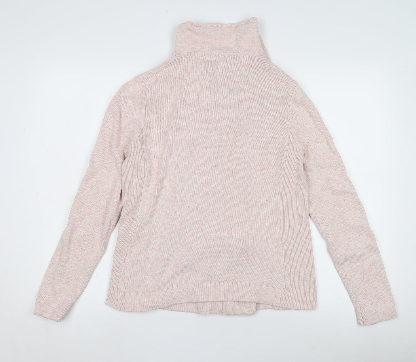 Viyella Women's Pink Full Zip Cowl Neck Jumper