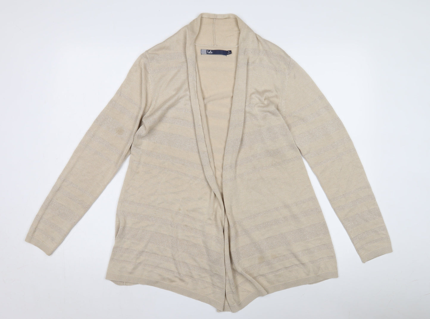Isle Women's Beige Open Front Cardigan, Size S, Viscose Blend