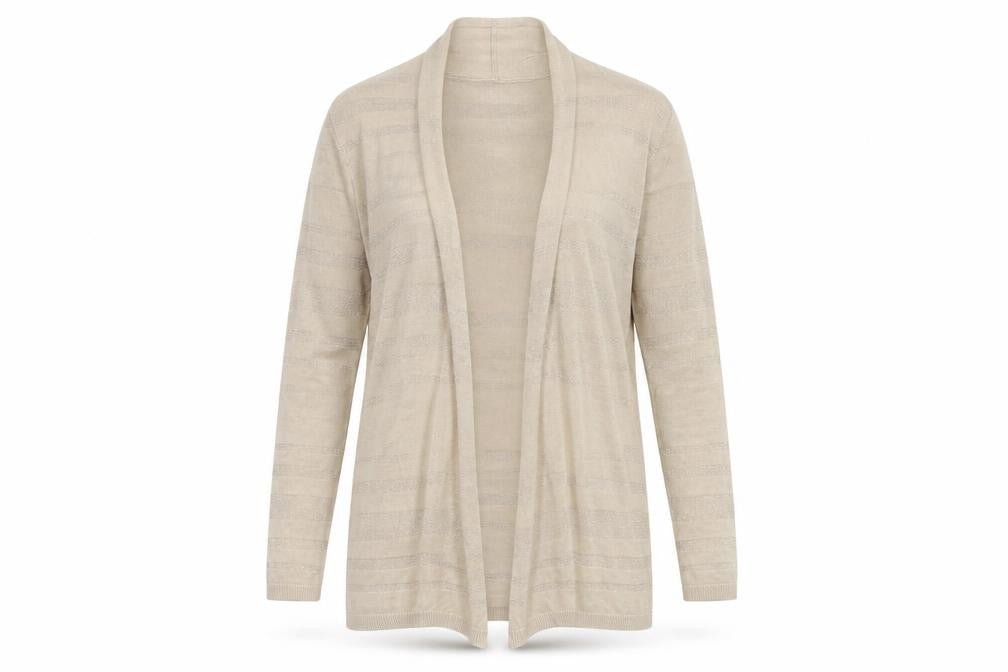 Isle Women's Beige Open Front Cardigan, Size S, Viscose Blend