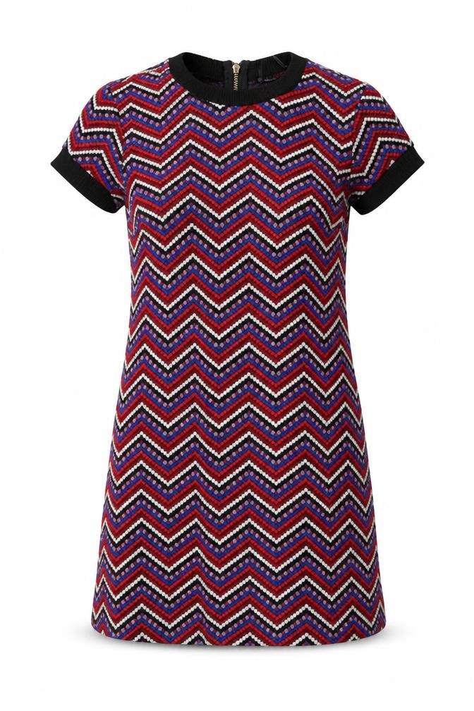 Zara Woman Multicoloured Chevron Shift Dress Size 10
