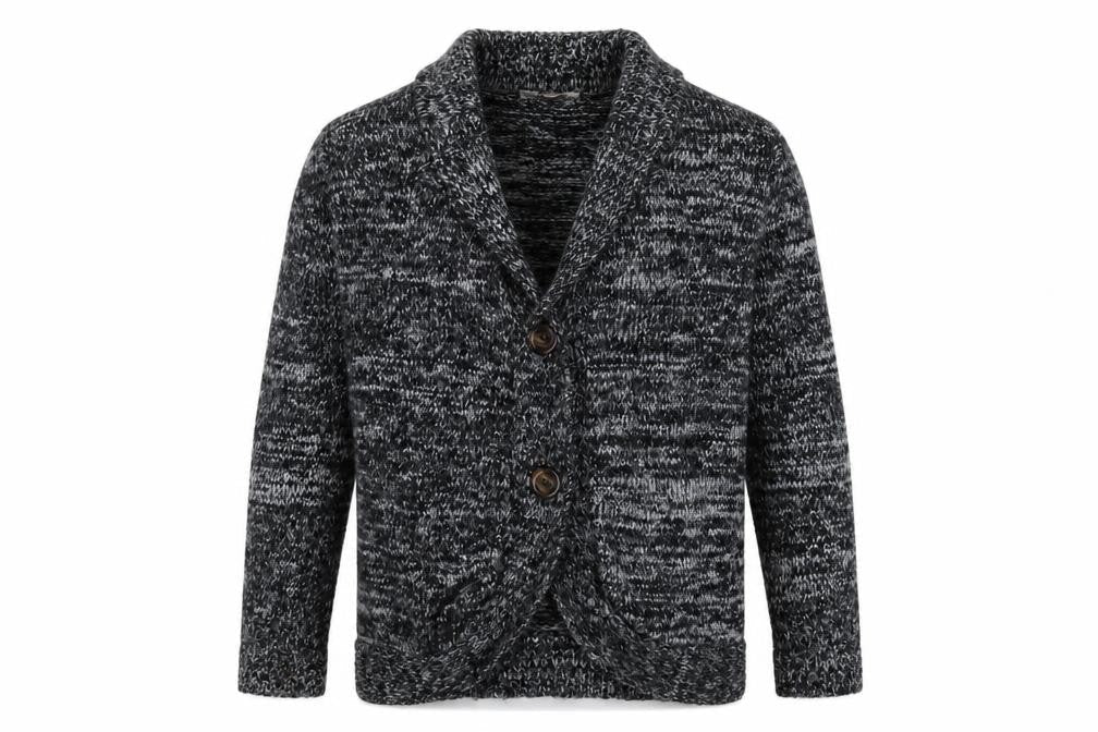 Heart & Soul Men's Black Cardigan, Medium, Acrylic Blend