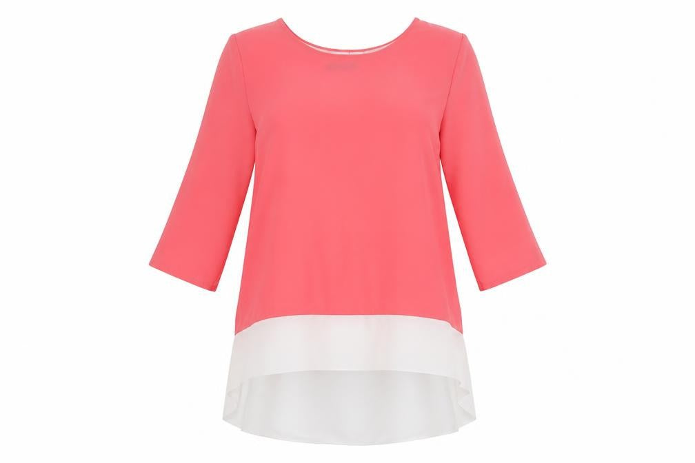 Quiz Women's Pink and White Tunic Top M