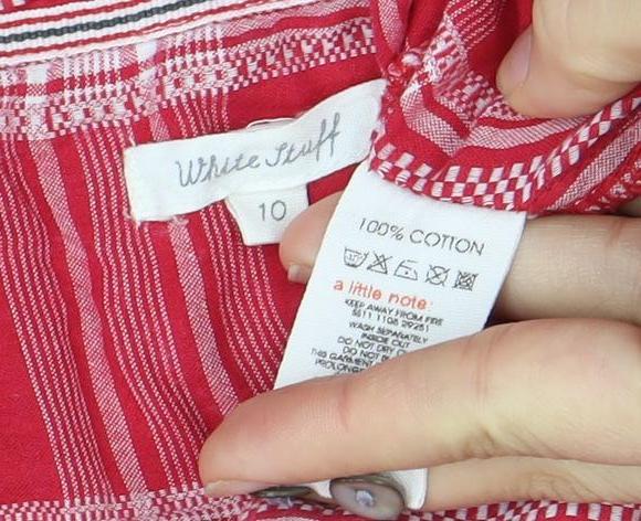 Wallis Red 3/4 Sleeve Collared Shirt Dress Size 10
