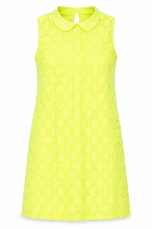 Principles Women's Yellow Sleeveless Lace Dress Size 14