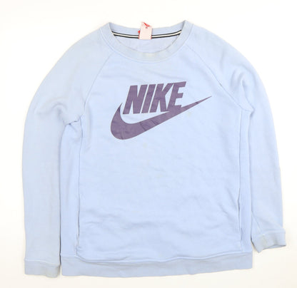 Nike Men's Blue Medium Logo Pullover Sweatshirt